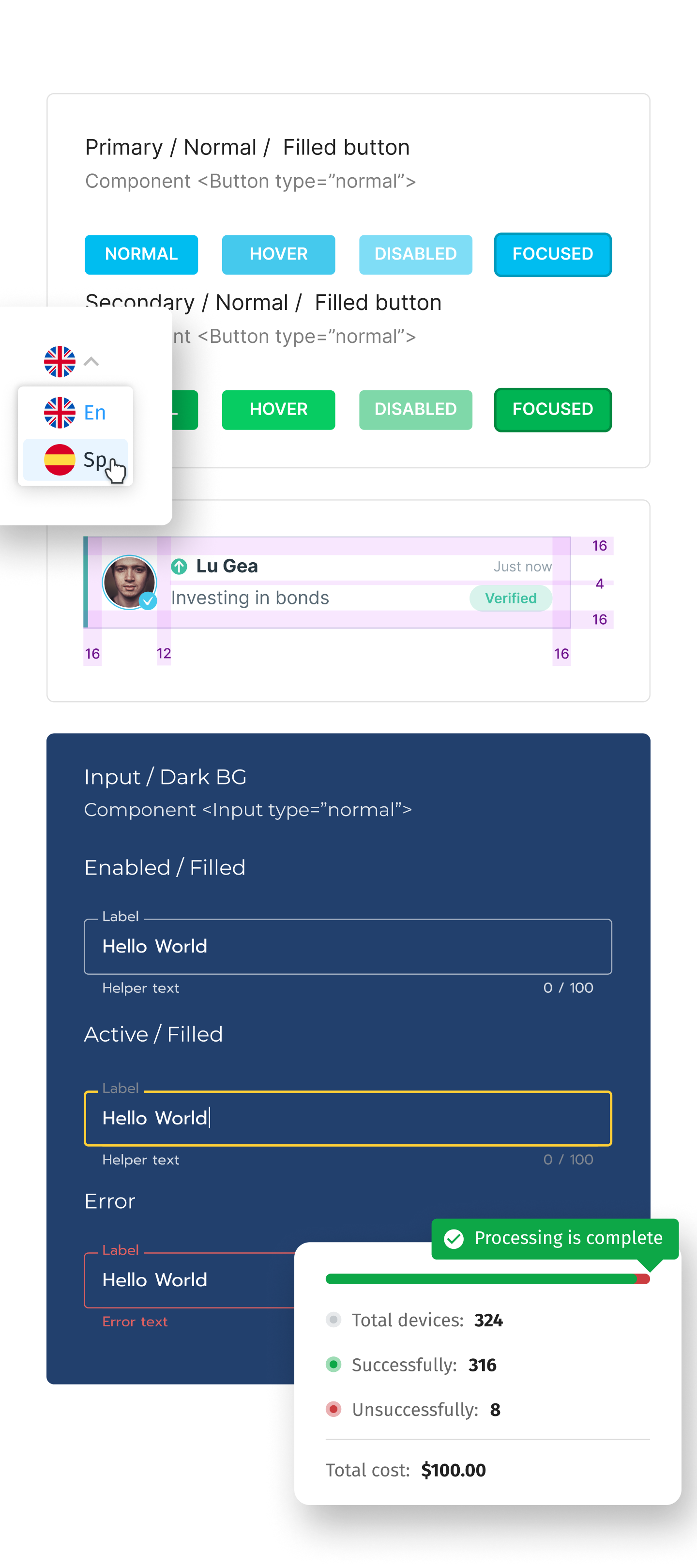 Inputs examples