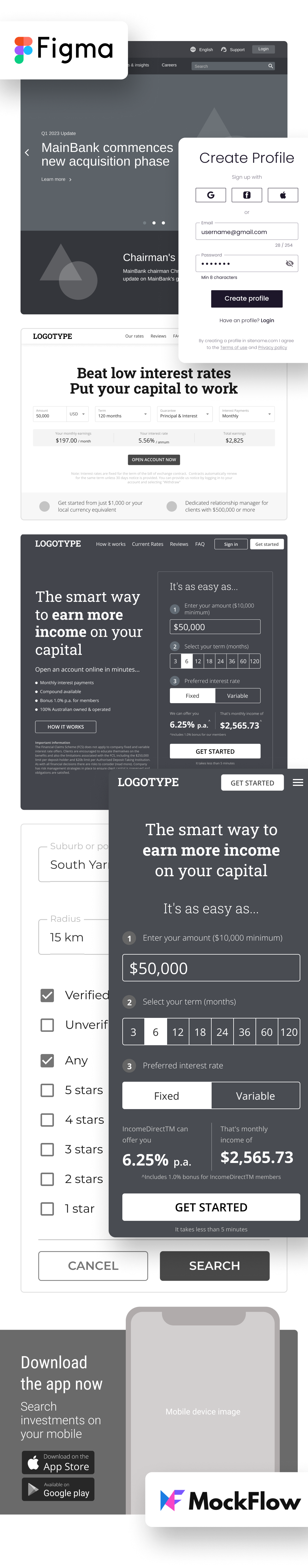 Wireframes examples