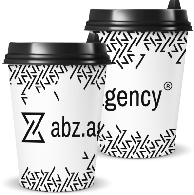Paper Cup of abz.agency® in two cups view