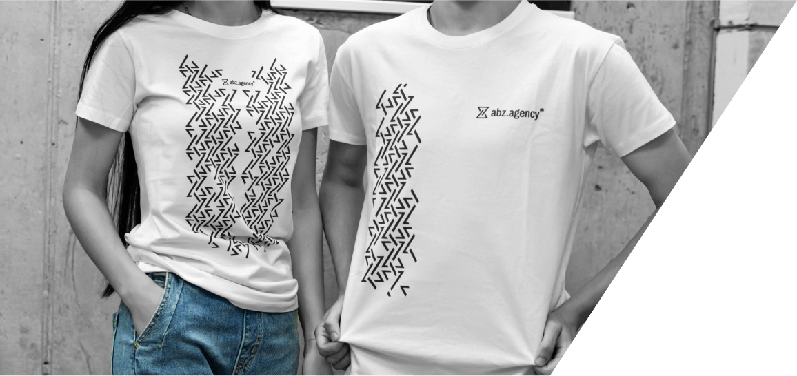 New T-shirts of abz.agency® in what people are dressed in