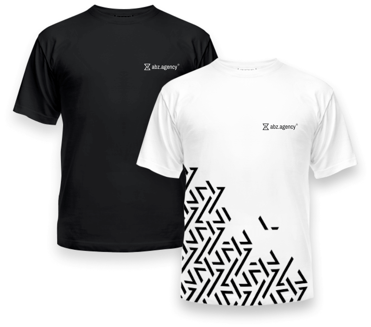T-shirts Classic of abz.agency® with black and white variants